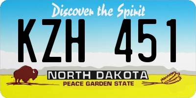 ND license plate KZH451