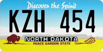 ND license plate KZH454