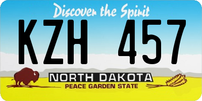ND license plate KZH457