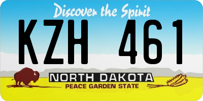 ND license plate KZH461