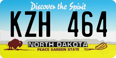 ND license plate KZH464