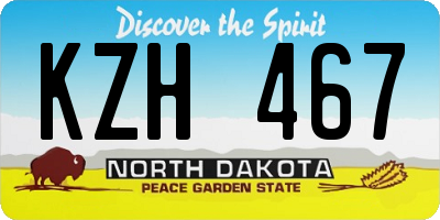 ND license plate KZH467