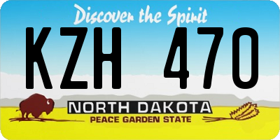 ND license plate KZH470