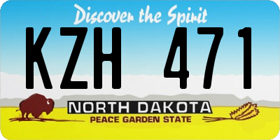 ND license plate KZH471