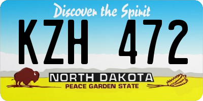 ND license plate KZH472