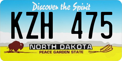 ND license plate KZH475
