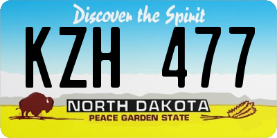 ND license plate KZH477