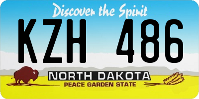 ND license plate KZH486
