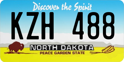 ND license plate KZH488