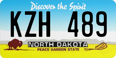 ND license plate KZH489