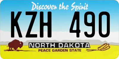 ND license plate KZH490