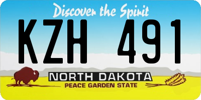 ND license plate KZH491