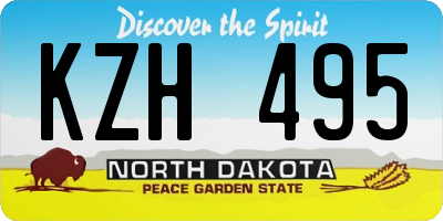 ND license plate KZH495