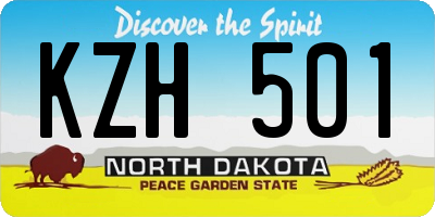 ND license plate KZH501