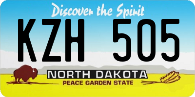 ND license plate KZH505