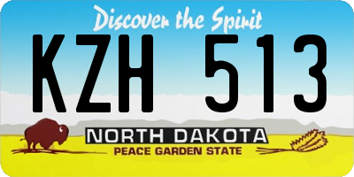 ND license plate KZH513