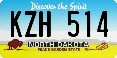 ND license plate KZH514