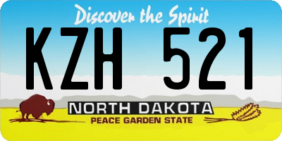 ND license plate KZH521