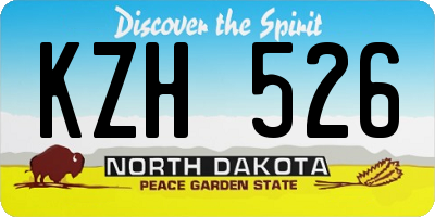 ND license plate KZH526