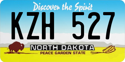 ND license plate KZH527