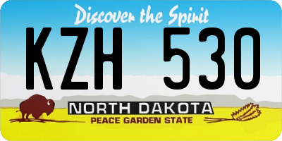 ND license plate KZH530