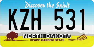 ND license plate KZH531