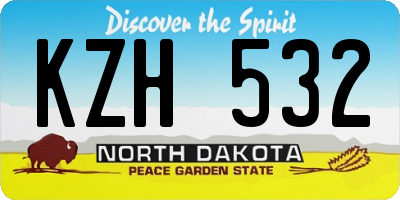 ND license plate KZH532