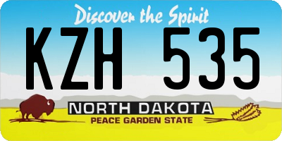 ND license plate KZH535