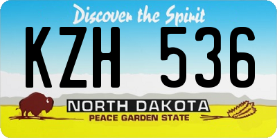 ND license plate KZH536