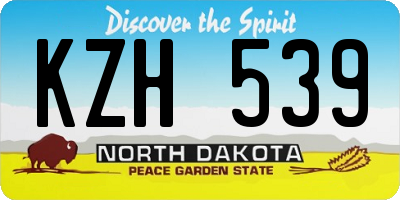 ND license plate KZH539