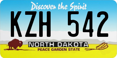 ND license plate KZH542