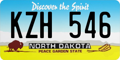 ND license plate KZH546