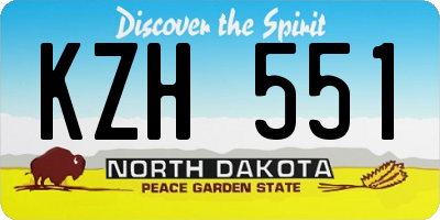 ND license plate KZH551