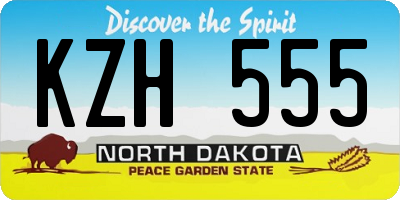 ND license plate KZH555