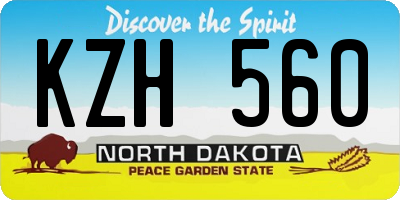 ND license plate KZH560