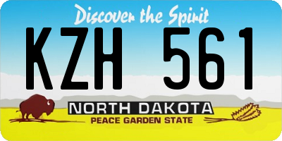 ND license plate KZH561