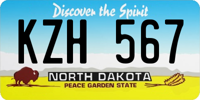 ND license plate KZH567