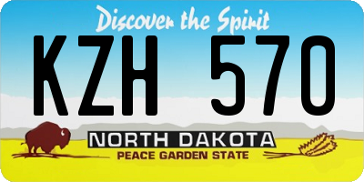 ND license plate KZH570