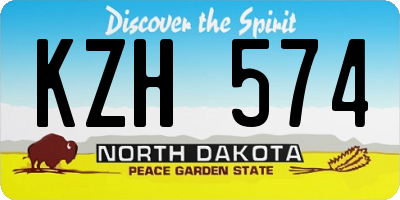 ND license plate KZH574