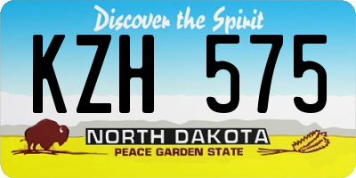 ND license plate KZH575