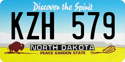ND license plate KZH579