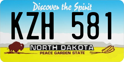 ND license plate KZH581