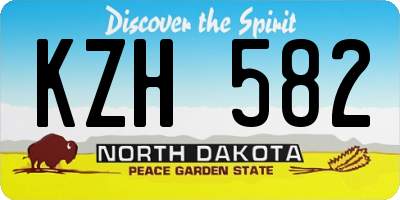 ND license plate KZH582