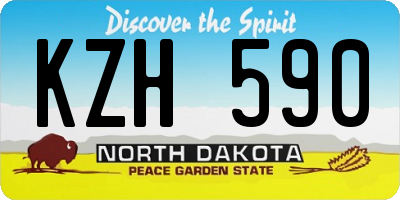 ND license plate KZH590