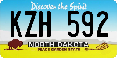 ND license plate KZH592