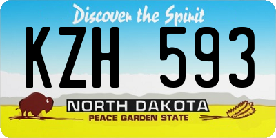 ND license plate KZH593