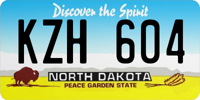 ND license plate KZH604
