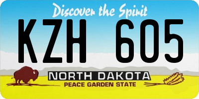 ND license plate KZH605