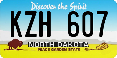 ND license plate KZH607