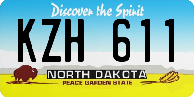 ND license plate KZH611